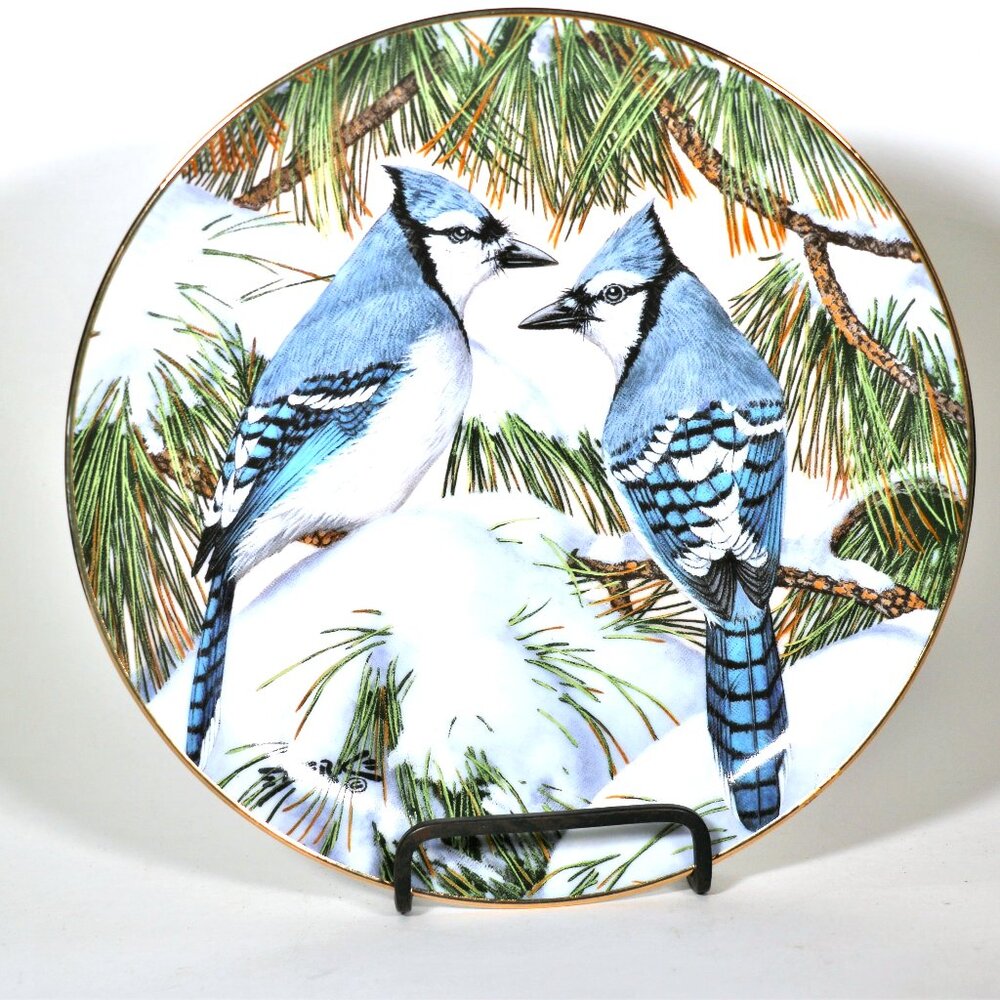 Derk Hansen Plate collector plate "Blue Christmas (Blue Jays)”